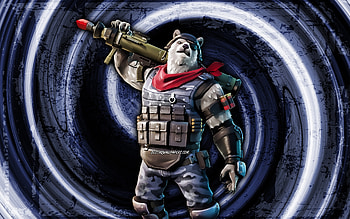 Polar Patroller, blue grunge background, Fortnite, vortex, Fortnite characters, Polar Patroller Skin, Fortnite Battle Royale, Polar Patroller Fortnite HD wallpaper