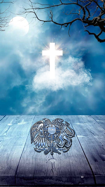 Christianity, cloud, sky, christian, wooden-dock, cross, armenia, clouds, coat-of-arms HD phone wallpaper