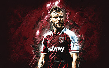 Andriy Yarmolenko, West Ham United FC, Ukrainian footballer, attacking midfielder, burgundy stone background, football, Premier League, England HD wallpaper