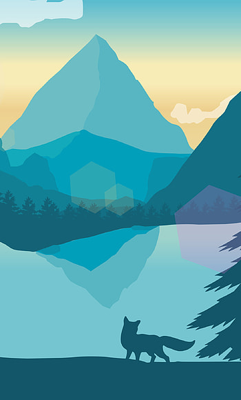 Fox forest, Minimal landscape, , Serenity HD phone wallpaper