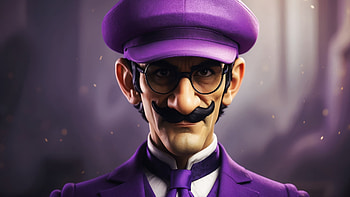 Waluigi – Iconic Purple Outfit & Signature Mustache Design, Waluigi, character design, mustache, video game HD wallpaper