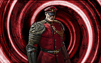 M Bison, red grunge background, warriors, Street Fighter, protagonist, vortex, M Bison Street Fighter HD wallpaper