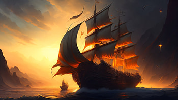 Ghost ship, AI Art, ship HD wallpaper