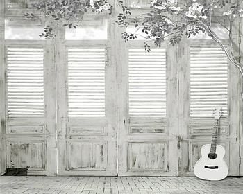 White Guitar, guitar, style, white, room HD wallpaper