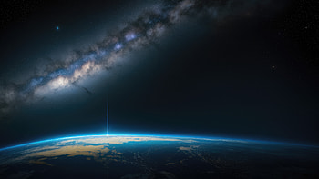 Milky Way And Earth, milky-way, earth, digital-universe, artist, artwork, digital-art, deviantart HD wallpaper