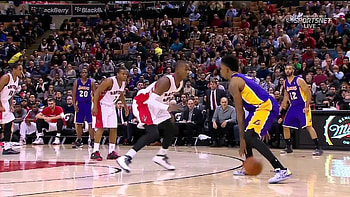 01-19-2014 - Lakers vs. Raptors - Nick Young Dagger Three Pointer HD wallpaper