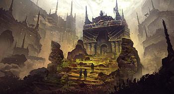 Monkey Temple, fantasy, temple HD wallpaper