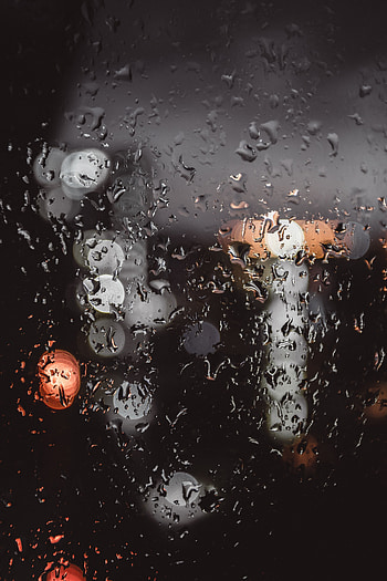 Drops, bokeh, surface, glare HD phone wallpaper