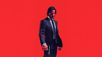John Wick Suit X Gun, john-wick, movies, artwork, art, digital-art, ai HD wallpaper