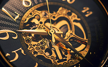 Clockwork, golden, clock, graphy, 3d HD wallpaper