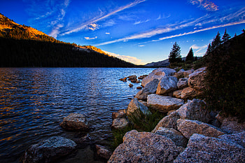 Nature, Trees, Stones, Sky, Lake, Spruce, Fir HD wallpaper