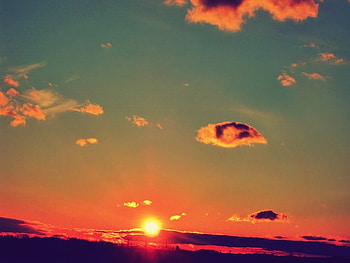 winter_sunset, clouds, sky, nature, sunset HD wallpaper