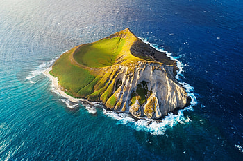 Aerial view, island, sea, nature HD wallpaper