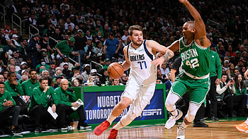 2024 Playoffs NBA Finals Doncic VS Al Horford Dallas VS Boston, NBA, basketball, Luka Dončić, Dallas Mavericks, Boston Celtics HD wallpaper