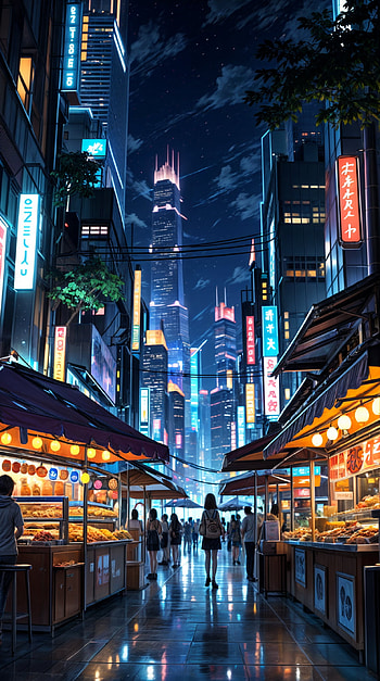 anime street city, Anime, Anime Art, anime city, anime girl HD phone wallpaper