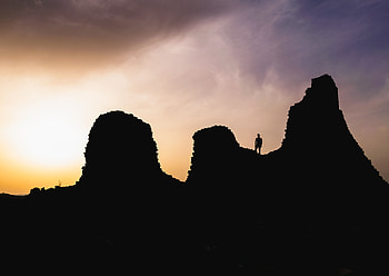 Sunset, Italy, Dark, Silhouette, Hills, Loneliness, Sardinia HD wallpaper
