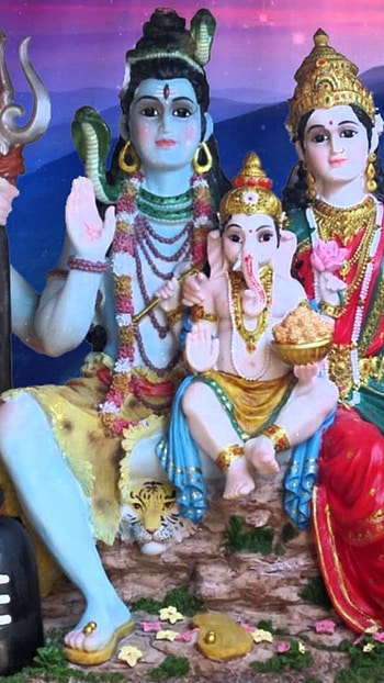 Best Lord Shiva, Painting, lord shiva, parvati devi, ganesh HD phone wallpaper