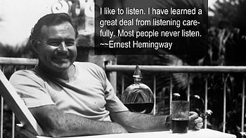 Ernest Hemingway, Truly listen, Understand video, Well literature HD wallpaper