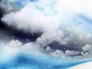 before the storm, blue, clouds, ocean, wave HD wallpaper
