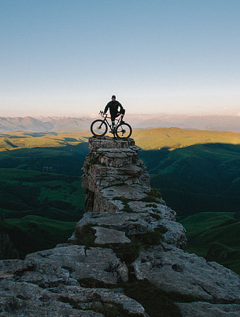 Sports, Rock, Vertex, Top, Height, Bicycle, Cyclist HD phone wallpaper