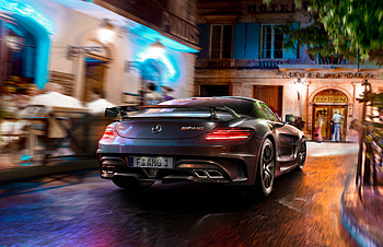 Mercedes SLS CGI hopped, mercedes-benz, mercedes, cars, behance HD wallpaper