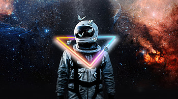 Astronaut Neon Galaxy , astronaut, artist, artwork, digital-art HD wallpaper