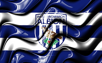 West Bromwich Albion flag, , blue and white 3D waves, EFL Championship, english football club, football, West Bromwich Albion logo, soccer, West Bromwich Albion FC HD wallpaper