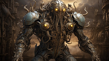 Dieselpunk tentacle titan, dieselpunk, tentacle, titan, octopus, creature HD wallpaper