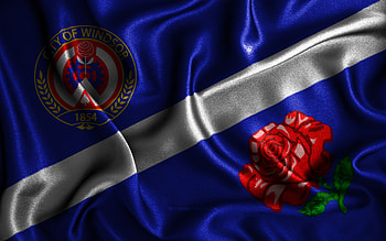 Windsor flag, , silk wavy flags, canadian cities, Day of Windsor, Flag of Windsor, fabric flags, 3D art, Windsor, cities of Canada, Windsor 3D flag HD wallpaper