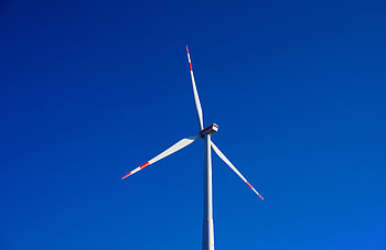 Windmill, blue sky HD wallpaper