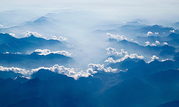 Mountains, clouds, nature, horizon HD wallpaper