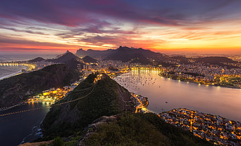 Rio De Janeiro Brazil Cityscape Evening Sunset, world, graphy, brazil, beautiful-places, sunset HD wallpaper