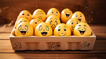 AI Emoji Egg Carton — Funny, AI Art, funny, emoji HD wallpaper