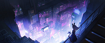 Heights Are Not Scary , anime-girl, anime, artist, artwork, digital-art HD wallpaper