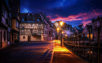 Evening Street Lights, street, lights, graphy HD wallpaper