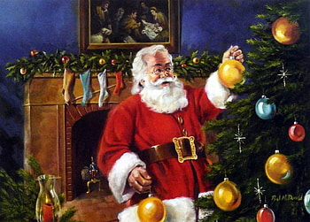 Deck the Halls, artwork, decoration, christmas, xmas, santa, tree HD wallpaper