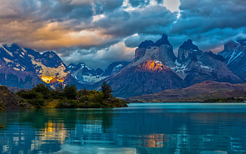 Lake Patagoni,Argentina, landscape, clouds, nature, mountains, lake HD wallpaper