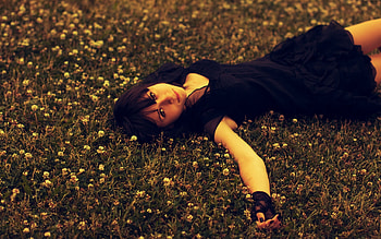 laying in flowers, sexy, in, hot, laying, flowers HD wallpaper