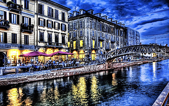 Cities, Rivers, Sky, Building, Bridge, r, Street, Cafe, Café HD wallpaper