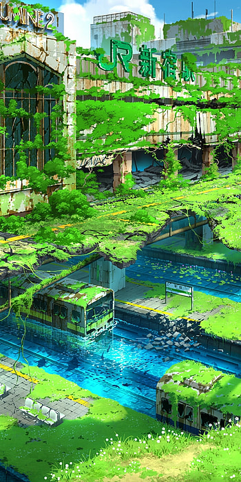 Shinjuku Station, Post-apocalypse HD phone wallpaper