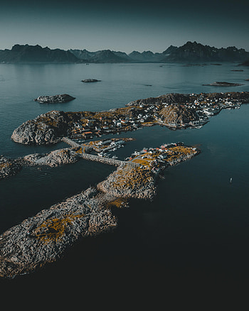 Nature, Water, Building, Rocks, Island, Settlement HD phone wallpaper