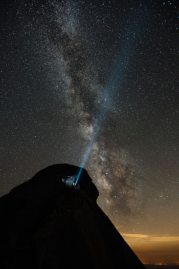 Night, Mountain, Vertex, Top, Dark, Starry Sky HD phone wallpaper