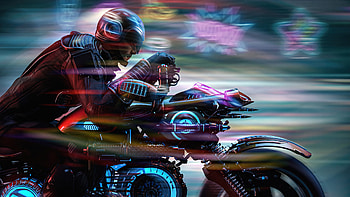 Scifi Biker From Scifi City , scifi, artist, artwork, digital-art, artstation HD wallpaper
