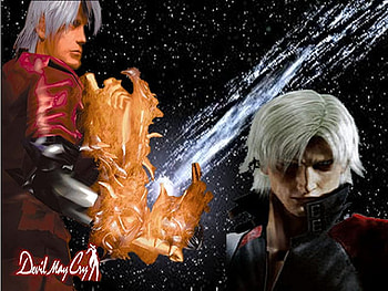 Devil May Cry, videogame, fighting, dante, adventure, action, hero, abstract, red, capcom, game, fire, warrior HD wallpaper