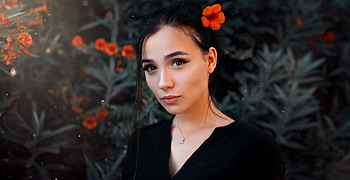 Brown eyes, woman, portrait HD wallpaper