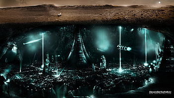 underground, aliens, scifi, underground base HD wallpaper