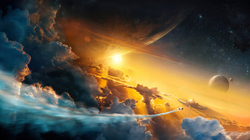 Edge Of The Dawn , artist, artwork, digital-art, space, sky, deviantart HD wallpaper