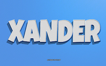 Xander, blue lines background, with names, Xander name, male names, Xander greeting card, line art, with Xander name HD wallpaper