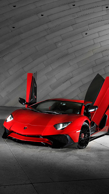 Lamborghini, Red Lamborghini HD phone wallpaper