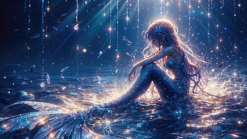 Lonely Mermaid, mermaid, fantasy-girls, artist, artwork, digital-art, deviantart HD wallpaper